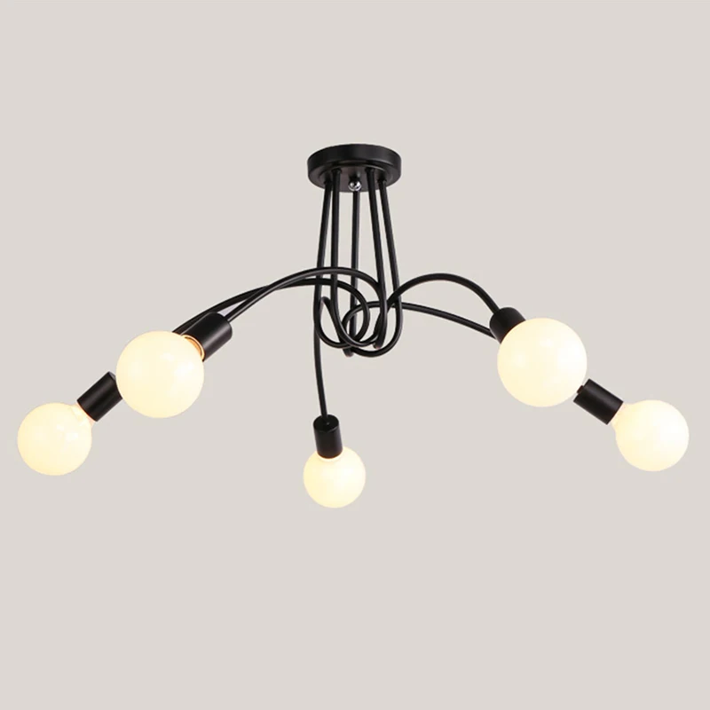 

Vintage Mounted Ceiling Lights American Style 5 Heads Creative Personality Ceiling Lamps Fixtures Living Room Luminaria Lustre