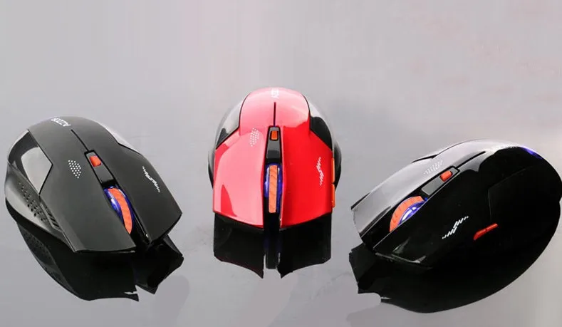 RF 2.4GHz Portable Wireless Mouse USB Receiver 6 Keys 2400dpi Black Red Color Free Shipping+Drop Shipping Wholesale | Компьютеры и