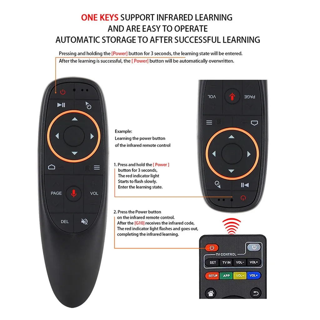 

VOBERRY G10 Voice Remote Control 2.4G Wireless Mouse Microphone Gyroscope Gravity Sensor Smart Keyboard