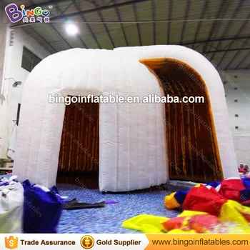 

Free Delivery white exterior golden interior inflatable photo booth tent type blow up igloo photobooth for party toy tents