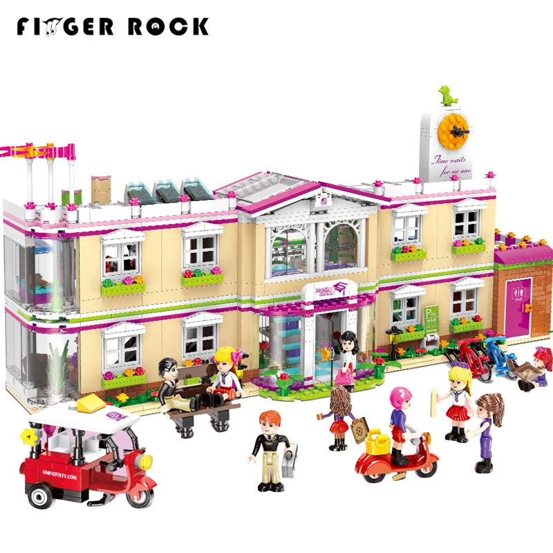 

New XINGBAO 12001 City Girl Friends School House The Happy Teaching Building Set LegoINGLY Blocks Kits Brick Toys For Children