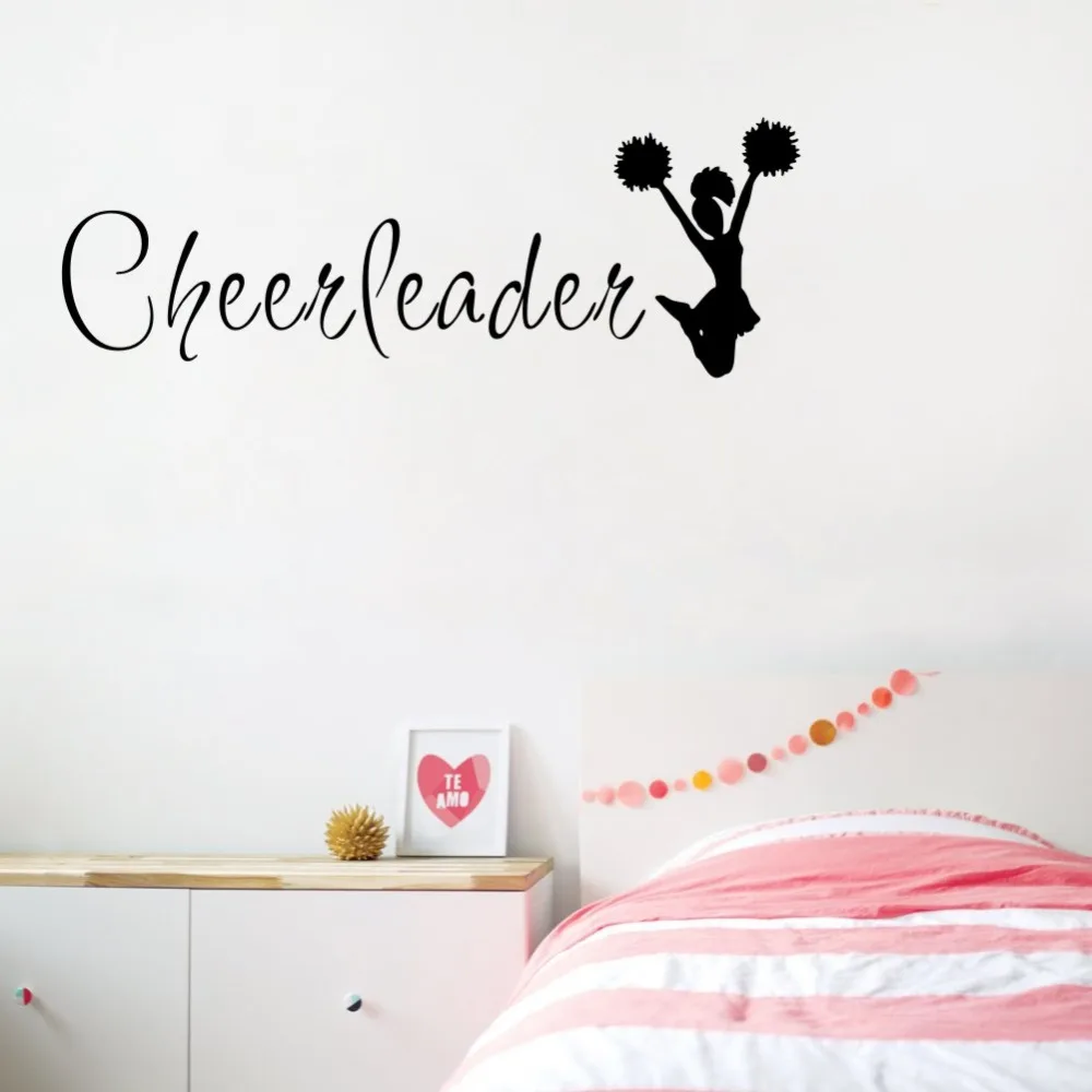 Cheerleader Creative Girls Bedroom Vinyl Wall Art Sticker Wall Decoration