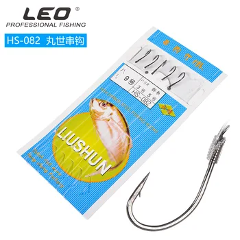 

50packs/lot Leo Fishing Hooks 25607 Wanshi String Hook 5#-10# High Carbon Steel Nylon Sharp Fishing Accessories Soft Lure Hold