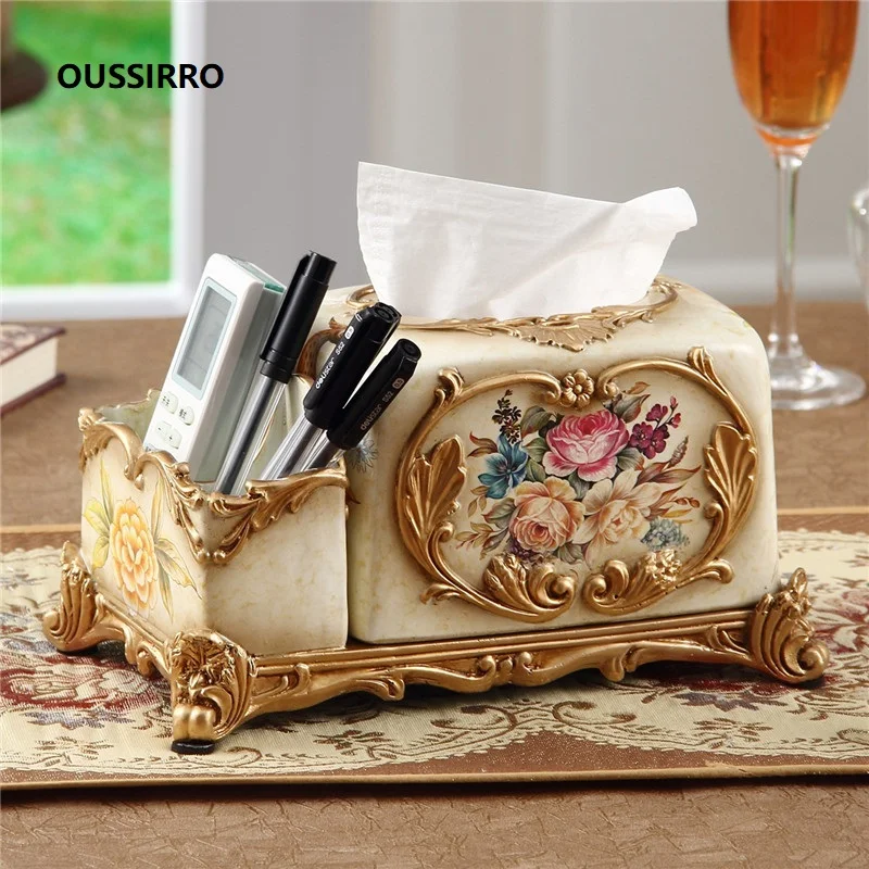 

OUSSIRRO 2019 NEW Chinese style Luxury Tissue Box Fashion Elegant Household living Room Desktop Towel Napkin Tissue Holder