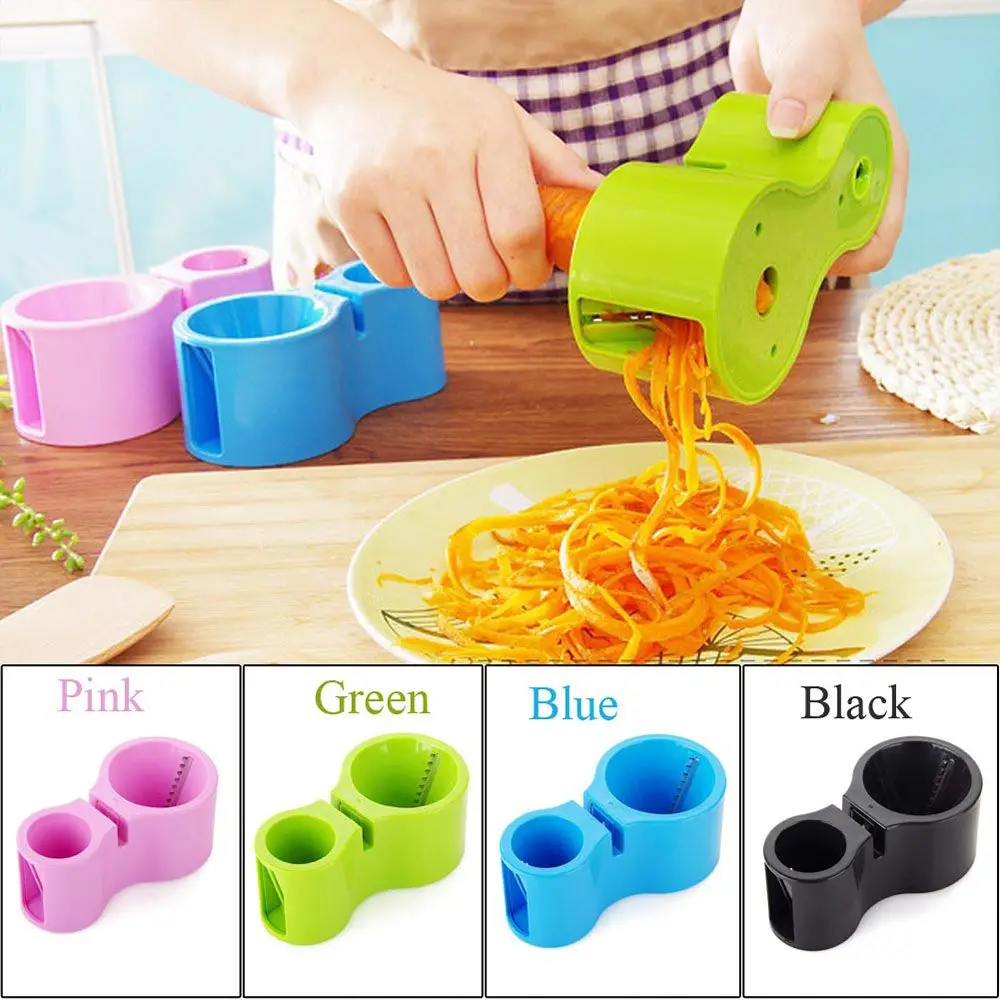 

1 pcs Practice Multifunction Spiral Vegetable Slicers Double Grater Premium Noodle Cutter Zucchini Pasta Spaghetti Maker Graters