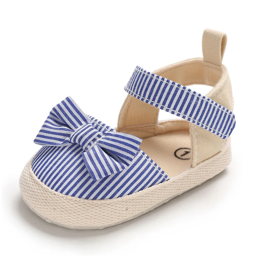 2019 Summer Newborn Bowknot Decor Shoes Soft Sole Shoes First Walkers Sandals 0-18M Girl Beach Sandals