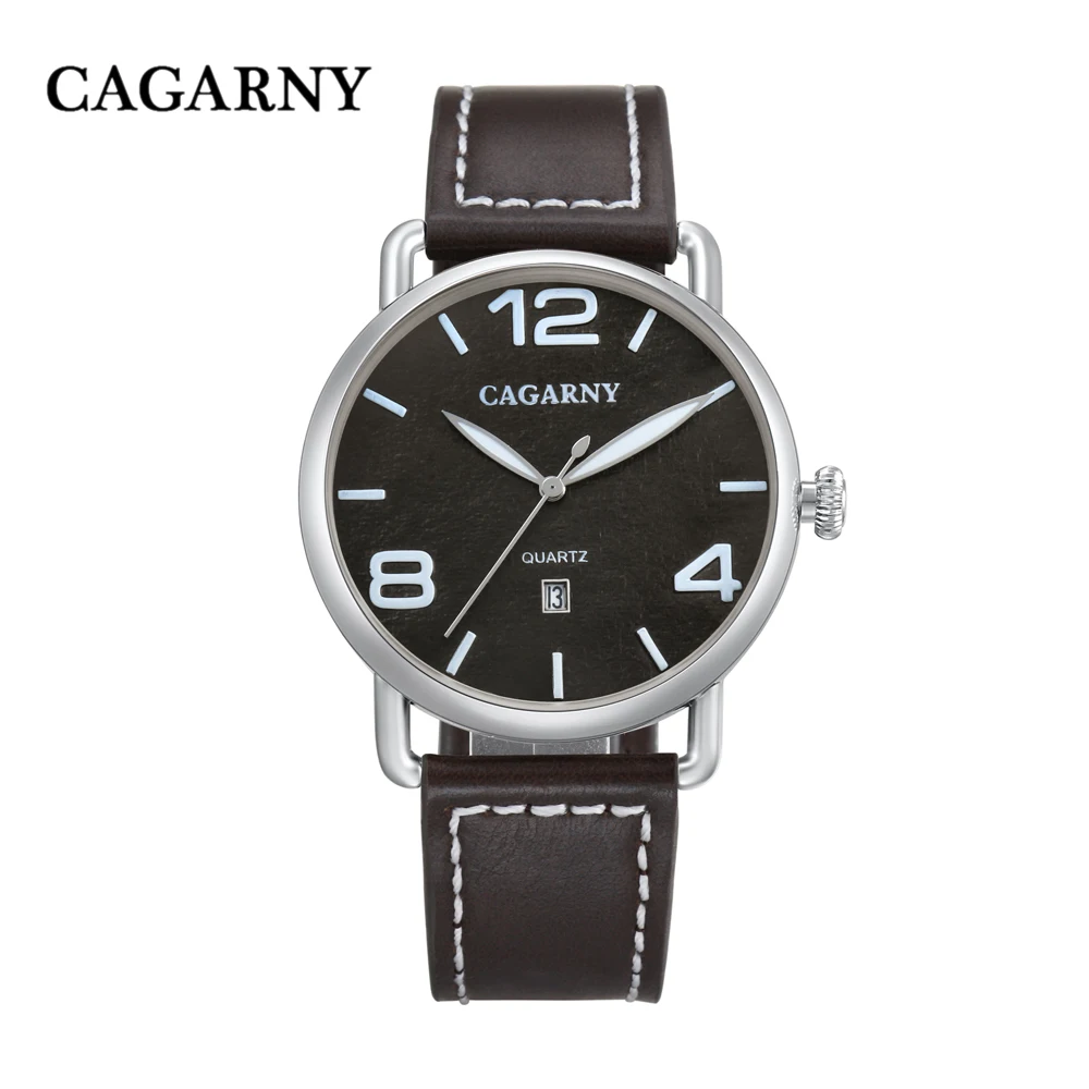 classic design high quality quartz watch men japaness movement genuine leather strap mens watches drop shipping (13)