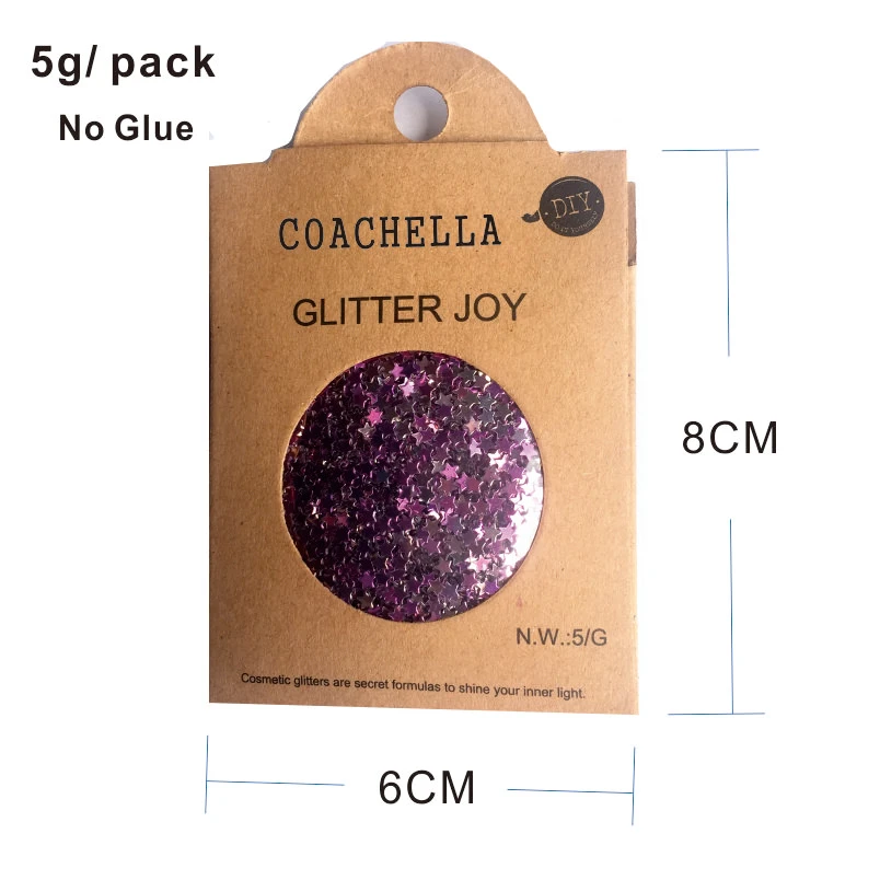 GL13 одна упаковка фиолетового розового цвета в форме звезды Coachella Body Glitter Festival также может быть сиять в ночном клубе и подарок на Рождество