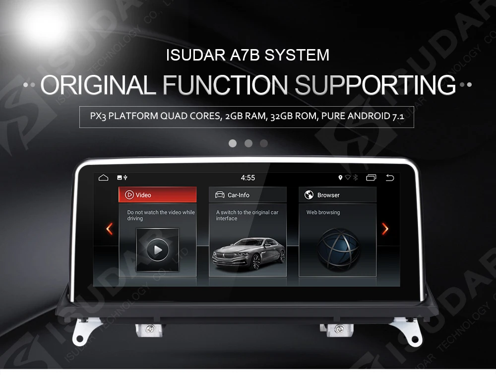 Perfect Isudar Car Multimedia player 2 din android 7.1.1 Car DVD 10.25 Inch For BMW/X5/F15/E70/X6/E71 32GB Rom Quad Cores GPS Radio FM 3