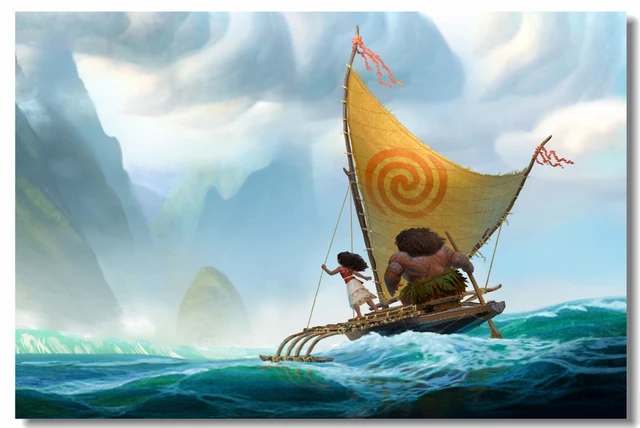 Custom Canvas Wall Painting Moana Vaiana Poster Moana Maui Vaiana