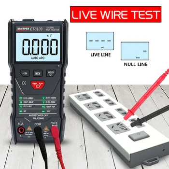 

1pc Digital Multimeter Measurement High Accuracy AC /DC Resistance Handheld Accurate Digital Multimeter Live Wire Tester