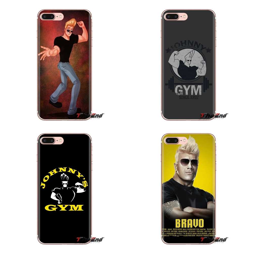 For iPod Touch Apple iPhone 4 4S 5 5S SE 5C 6 6S 7 8 X XR XS Plus MAX Soft Transparent Case Cover Johnny Bravo American animated |