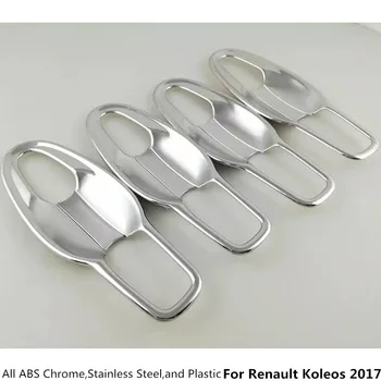 

Car Body Cover Detector Trim ABS Chrome External Door Bowl Stick Lamp Frame Moulding 8pcs For Renault Koleos 2017 2018 2019 2020