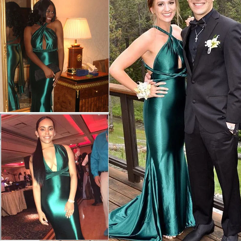 Elegant backless satin silk Mermaid tail Wonder dress