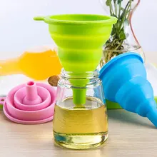 Новинка 1 X силиконовые кухонные товары для дома складная телескопическая Складная воронка Стиль Высокая телескопическая длинная горловина Мини пищевой