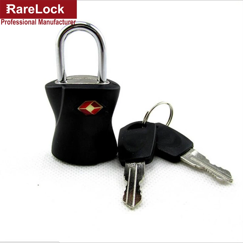 Rarelock 23*37*14 мм Портативный Черный ABS TSA замок с ключом багажная сумка на молнии