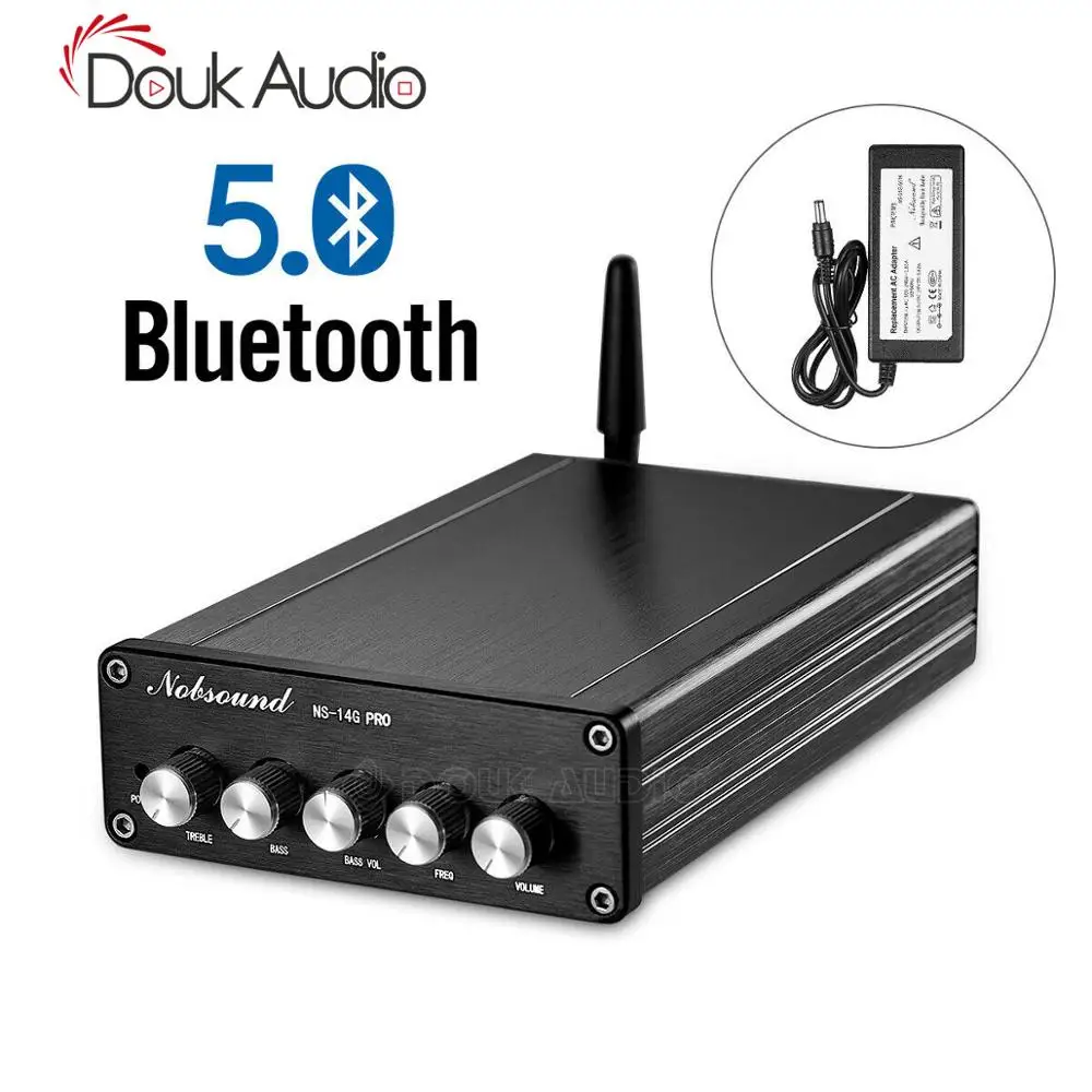Amplificador de Potência Digital de 2.1 Canais de Áudio Nobsound Bluetooth 5.0 Hifi Estéreo Amp