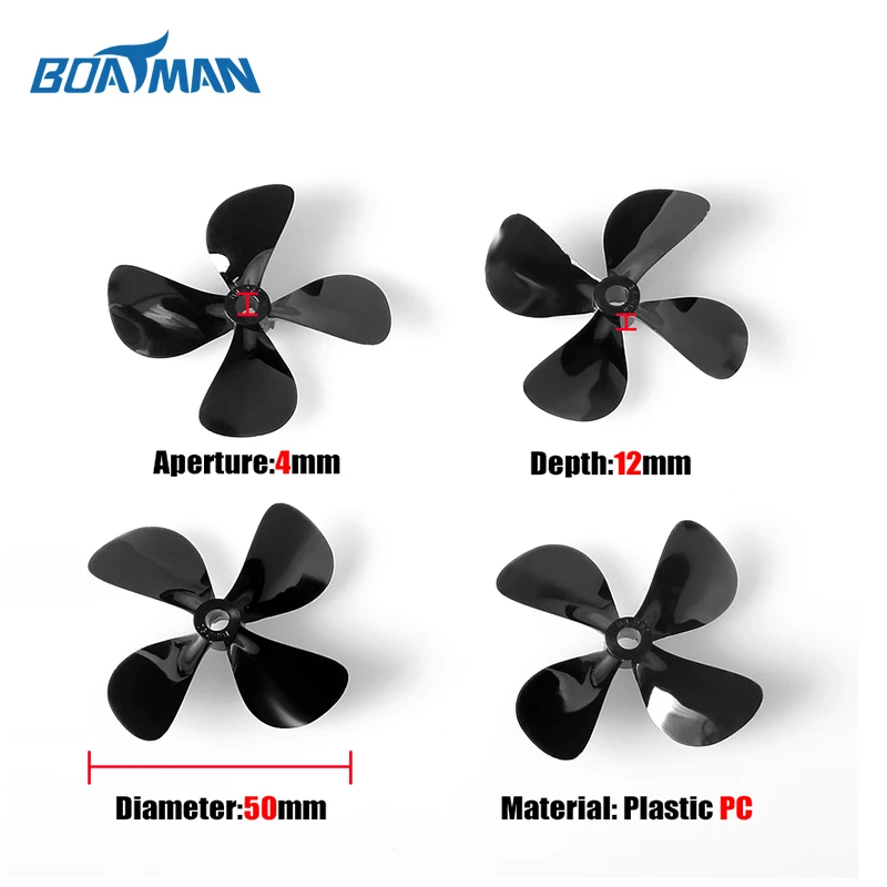4 лезвие ПК материал Diamter 50 мм пластиковые Жестокие винт для лески|fishing material|propeller