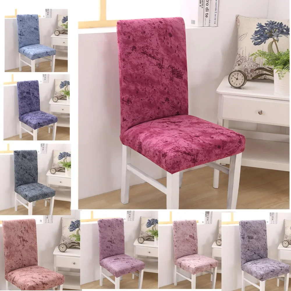 Buy 1pc Solid Color Dining Room Chair Cover Spandex Stretch Polyester Seat
