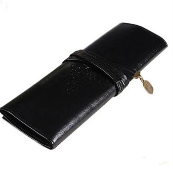 

1 PCS 6 Color Hot School Pen Pencil Make Up Cosmetic Bag Vintage Kit Pens Makeup Brushes Woman School PU leather Bag