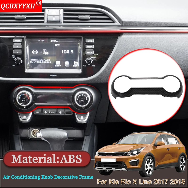 

Car-styling ABS Air Conditioning Knob Decorative Frame Sequins Auto Sticker Accessories For Kia Rio X Line KX Cross 2017 2018