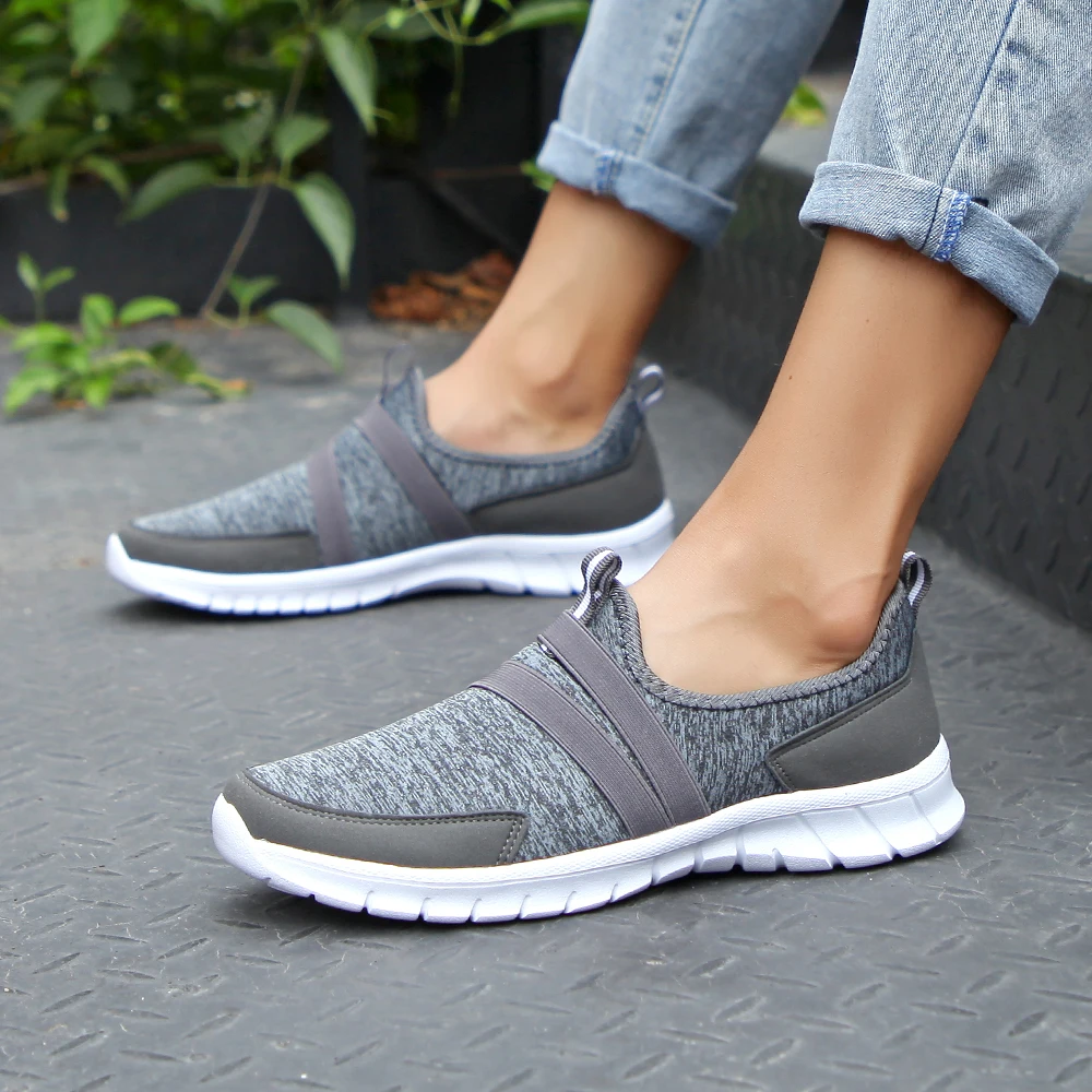 

2019 Spring women sneakers shoes women Breathable Mesh shoes flats ladies slip on flats loafers shoes Plus size 41 42