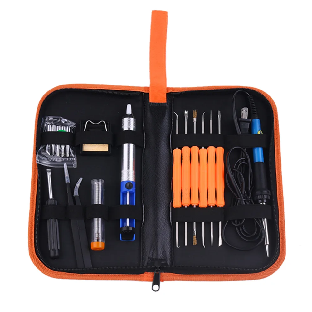 Soldering Iron Kit 60W 110V Adjustable Temperature Welding Soldering Iron with Tool Carry Case