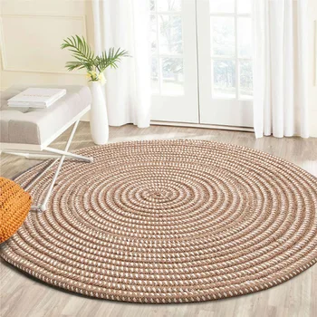 

Knit Woven Round Carpets For Living Room Computer Chair Area Rug Children Room Play Tent Floor Mat Cloakroom Rugs And Carpets