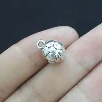 

10Pcs 10*13mm Soccer Ball Charms Pendant Antique Silver Tone DIY Jelwery Making