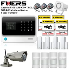 2.4G WiFi Seguridad Para El Hogar GSM Sistema de Alarma para el Hogar de Protección GPRS Sistema de Alarma IOS Android APP Control con IP al aire libre cámara