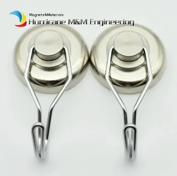 

Kitchen Magnetic Swivel Hook Dia. 32mm Grill Utensils Garage Tool Lifting Magnet NdFeB Permanent Magnets US Prime Shipping 2pcs