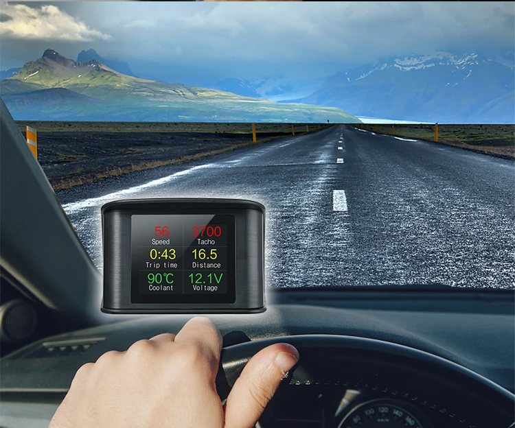 P10 HUD Дисплей OBD Автомобильный проектор скорости цифровой измеритель скорости Дисплей Расход топлива Датчик температуры диагностический инструмент