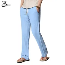 XMY3DWX Fashion männer Slim Fit leinen freizeithosen/männlichen herbst Herbst hohe Reine farbe freizeithose