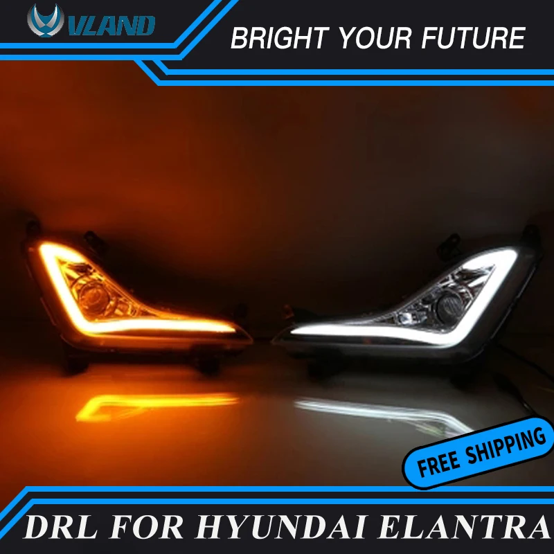 Автомобильный Дневной светильник для Hyundai Elantra 2014 2015 2016 Светодиодный дневной