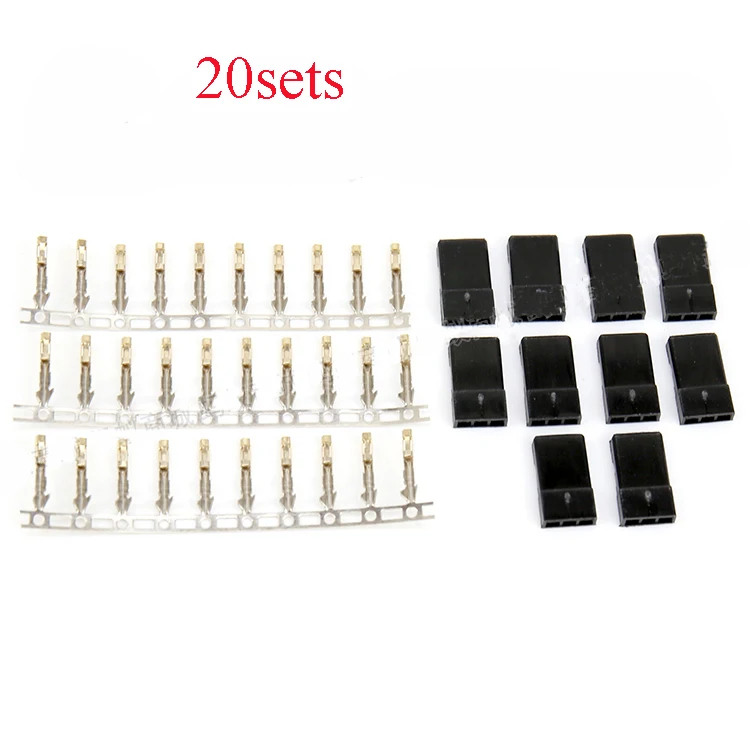 

Yuenhoang 20Sets AMASS JR Servo Plug Kit Gold Plated Anti-loose Buckle Male Female Connector for Aircraft UAV/Drone Servo
