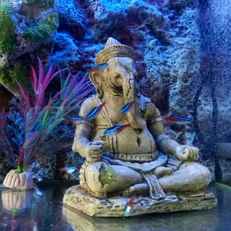 Аквариумный аквариум, украшение из смолы, индийская статуя Будды Ганеша, Бог богатства