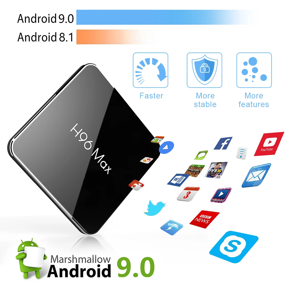 H96 MAX pro tv Box Android 9,0 Amlogic S905X2 4 Гб ОЗУ 64 Гб ПЗУ 3D 4K Netflix Youtube потоковый медиаплеер LEMADO Smart tv Box