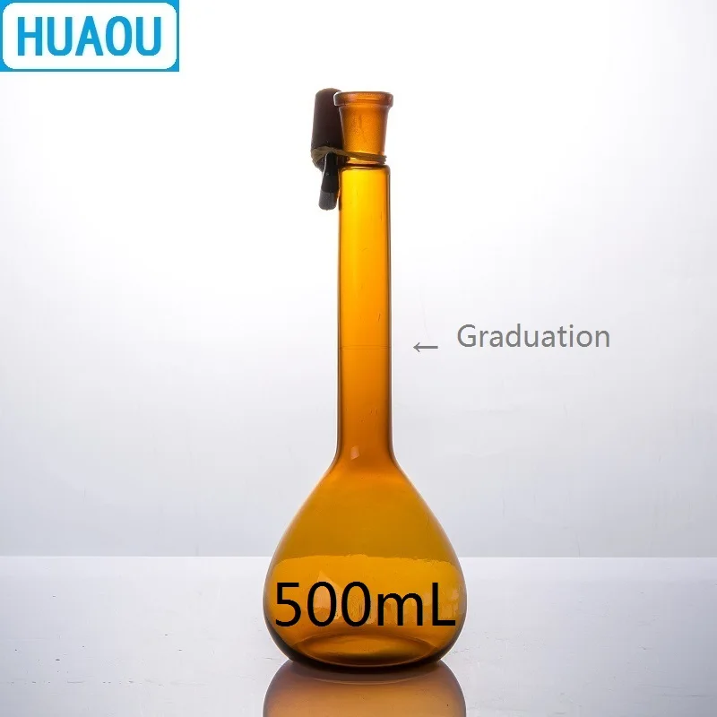 Мерная колба HUAOU объемом 500 мл класс А аналогичная с одной градиентной отметкой и