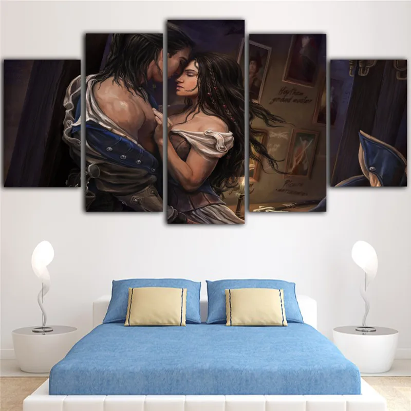 

Wall Art Canvas Picture Printed Painting Home Decor 5 Panel Assassins Creed Game Poster Cuadros For Living Room Modular Framed