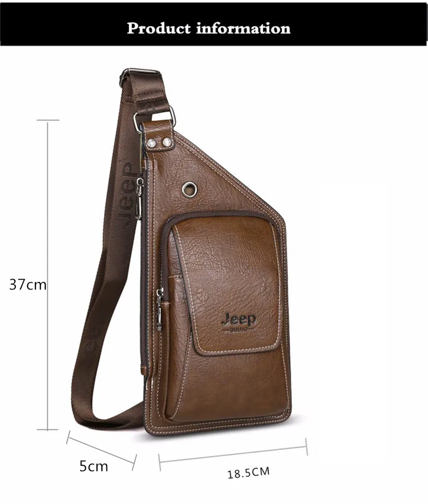 JEEP BULUO, летняя мужская сумка, нагрудная сумка, на одно плечо, на ремне, на спине, кожаная сумка для путешествий, мужская сумка через плечо, винтажная нагрудная сумка, 633