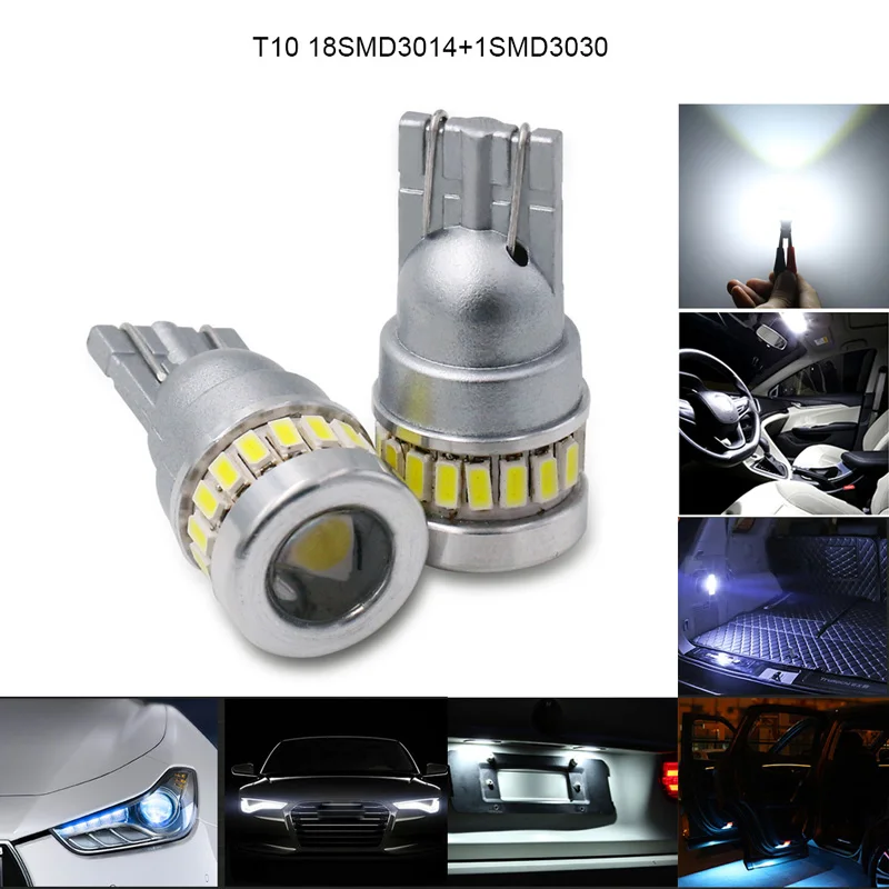 

Car LED width lamp reading light instrument light reversing light bulb 1.5W T10 19SMD white constant current decoding small bulb