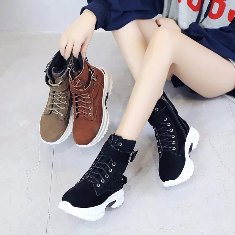 Chaussures Haute Plat Les Bottes 3 Sauvage Nouveau 2018 Pour 2 Femmes Plus Designer Épais 1 De Aider Fond Velours Noir wTOkilZXPu