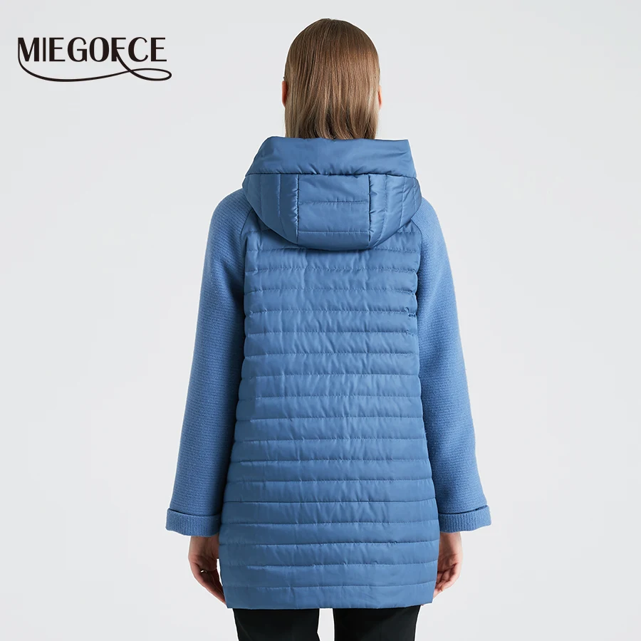 Kopen MIEGOFCE 2019 Nieuwe Lente Herfst Collectie Gewatteerde Jas vrouwen Lente Capuchon Vrouwen Parka Hot Koop