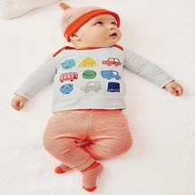 New Baby Clothes Baby Romper Girl Boy Cute Cotton Material (Top+Bottom+Hat)Bebe Children Toddlers Rompers 1set 2colors HB072