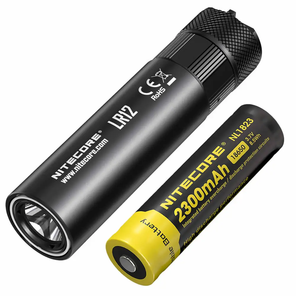 NITECORE LR12+ 18650 перезаряжаемая батарея выдвижной диффузор позволяет фонарь фонарик для чтения на открытом воздухе Кемпинг - Испускаемый цвет: with 2300mAh Battery