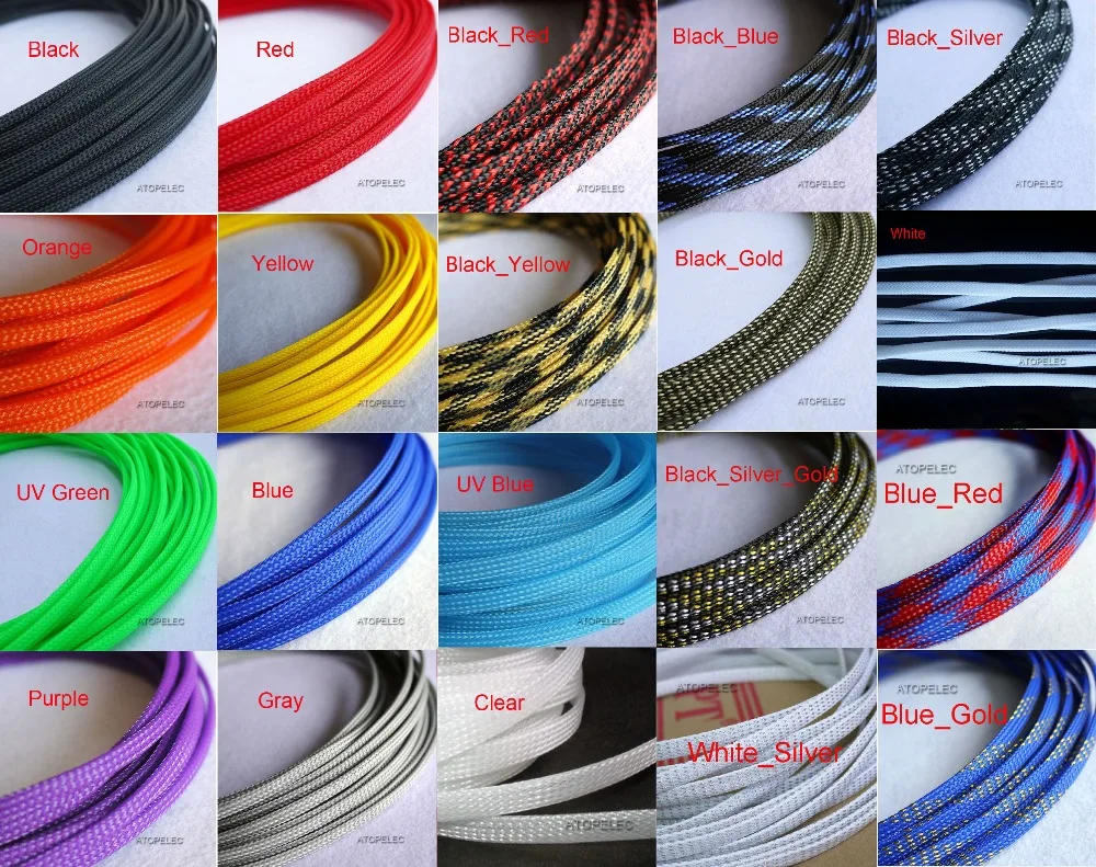 

4MM Wide 5/32" TIGHT Braided PET Expandable Sleeving Cable Wire Sheath 1 Meter