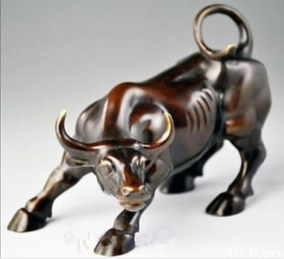 

Wall Street Bronze Fierce Bull OX Statue decoration bronze factory outlets