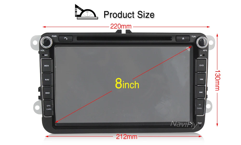 Excellent 2GB+32GB 8" Android 9.1 Car radio GPS Navigation for Skoda Octavia VW golf 5 6 touran passat B5 B6 7708 IC Radio FM RDS WIFI 9