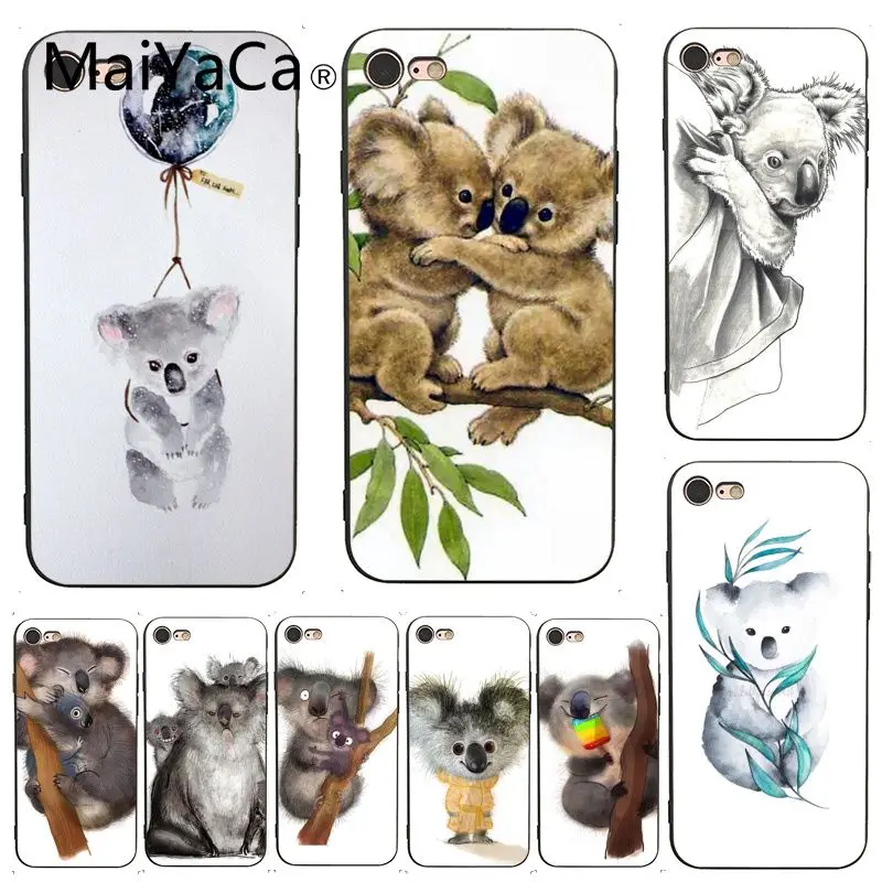 

MaiYaCa For iphone 7 Case Animal The koala portrait Painted Cover Style Phone Case for iPhone X 6 7 6s 7plus 8 8Plus XS XR 5C SE
