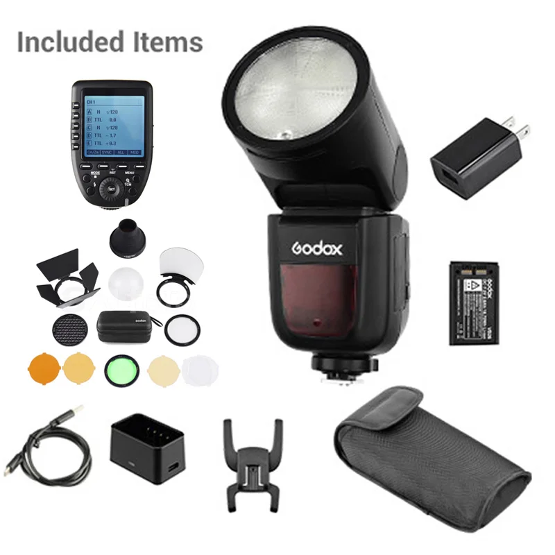 Godox V1 V1C V1N V1S V1F V1P V1O TTL Li-ion Round Head Camera Flash 2.4G  HSS Speedlite for Canon Nikon Sony Fuji Pentax Olympus - AliExpress